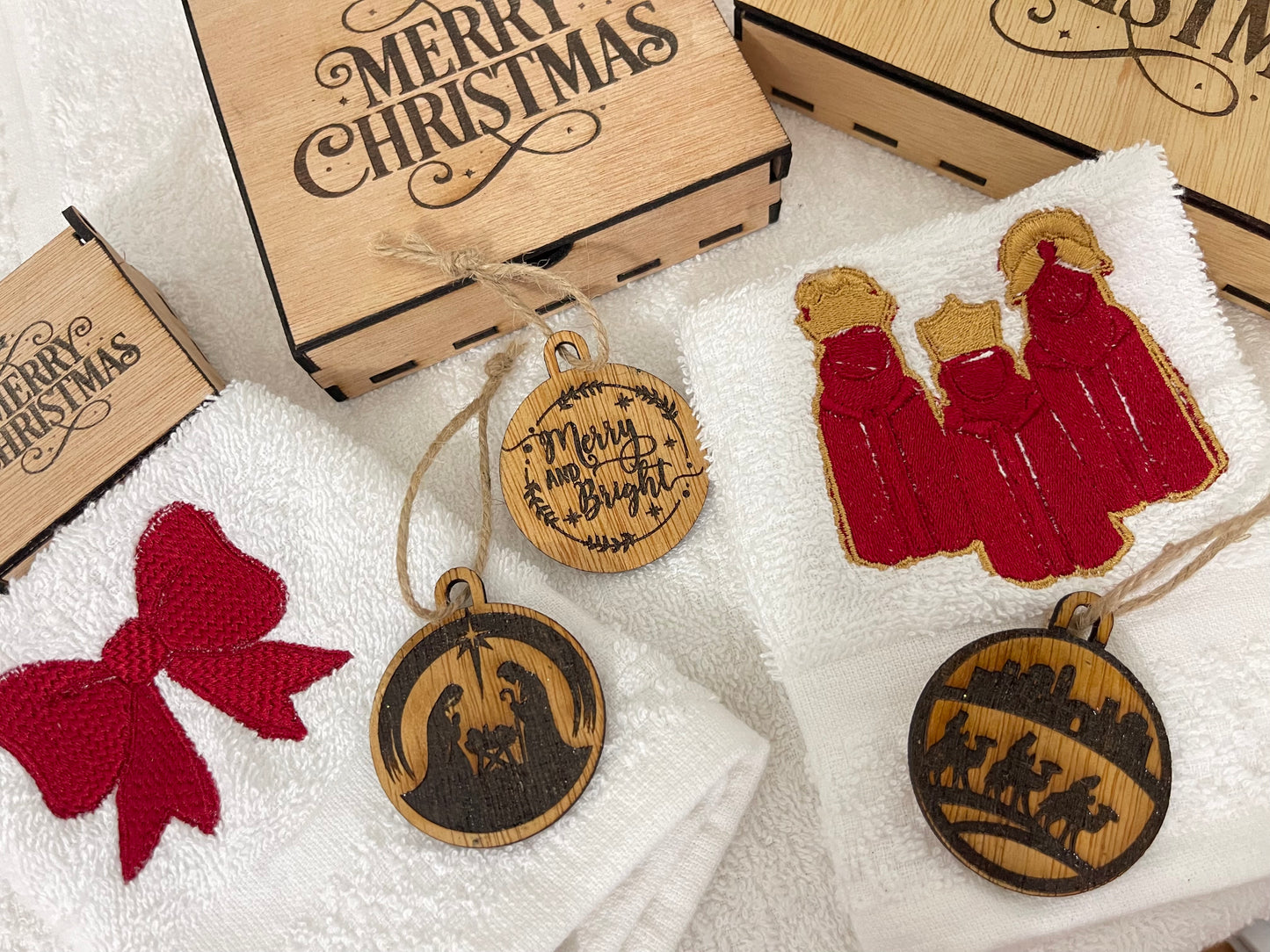 Wooden Christmas Ornament Collection – “Timeless Faith, Tradition & Joy”