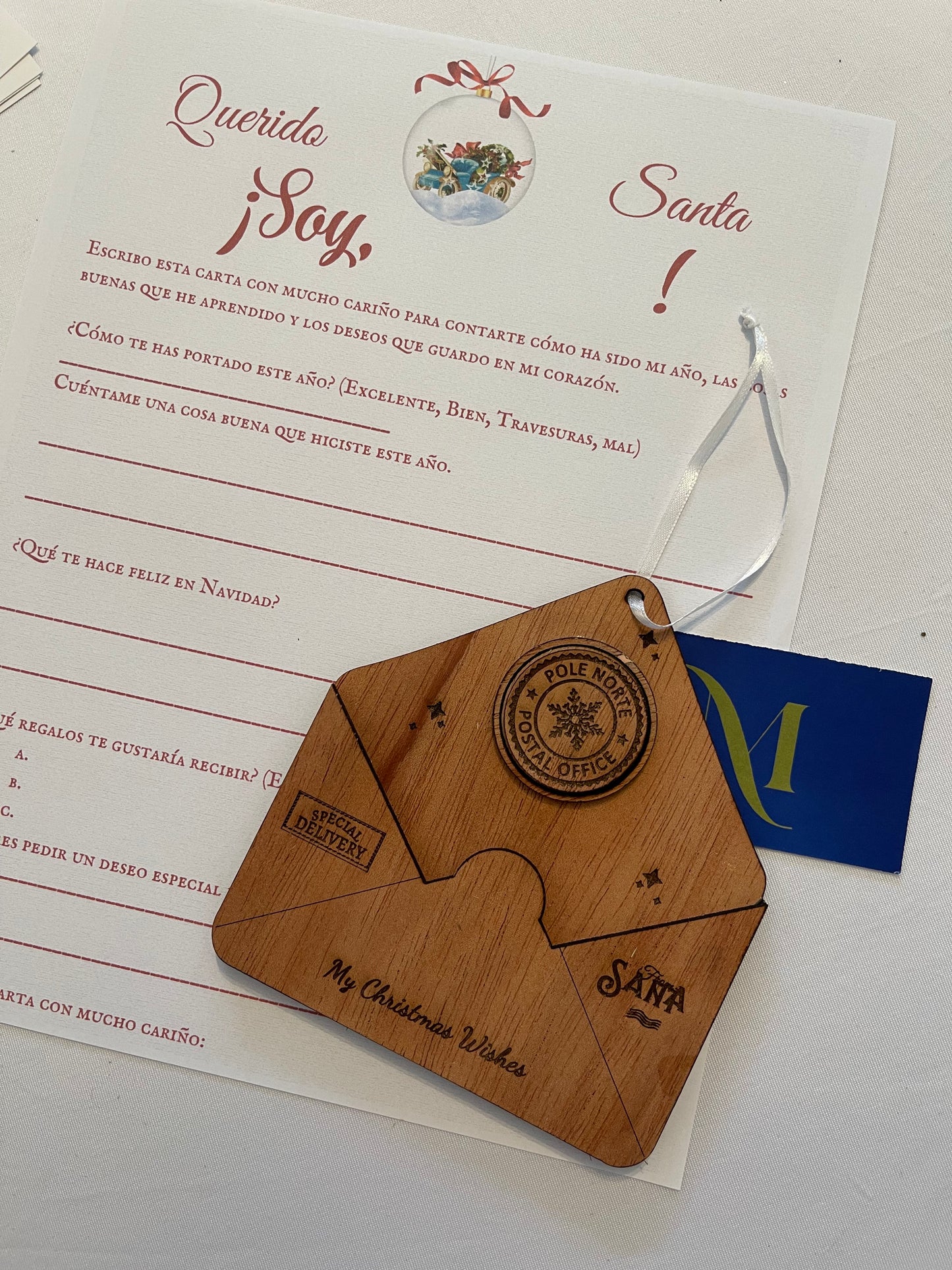 Three Wise Men & Santa Claus Letter Ornament