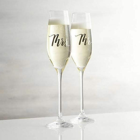 Mr. & Mrs. laser-engraved