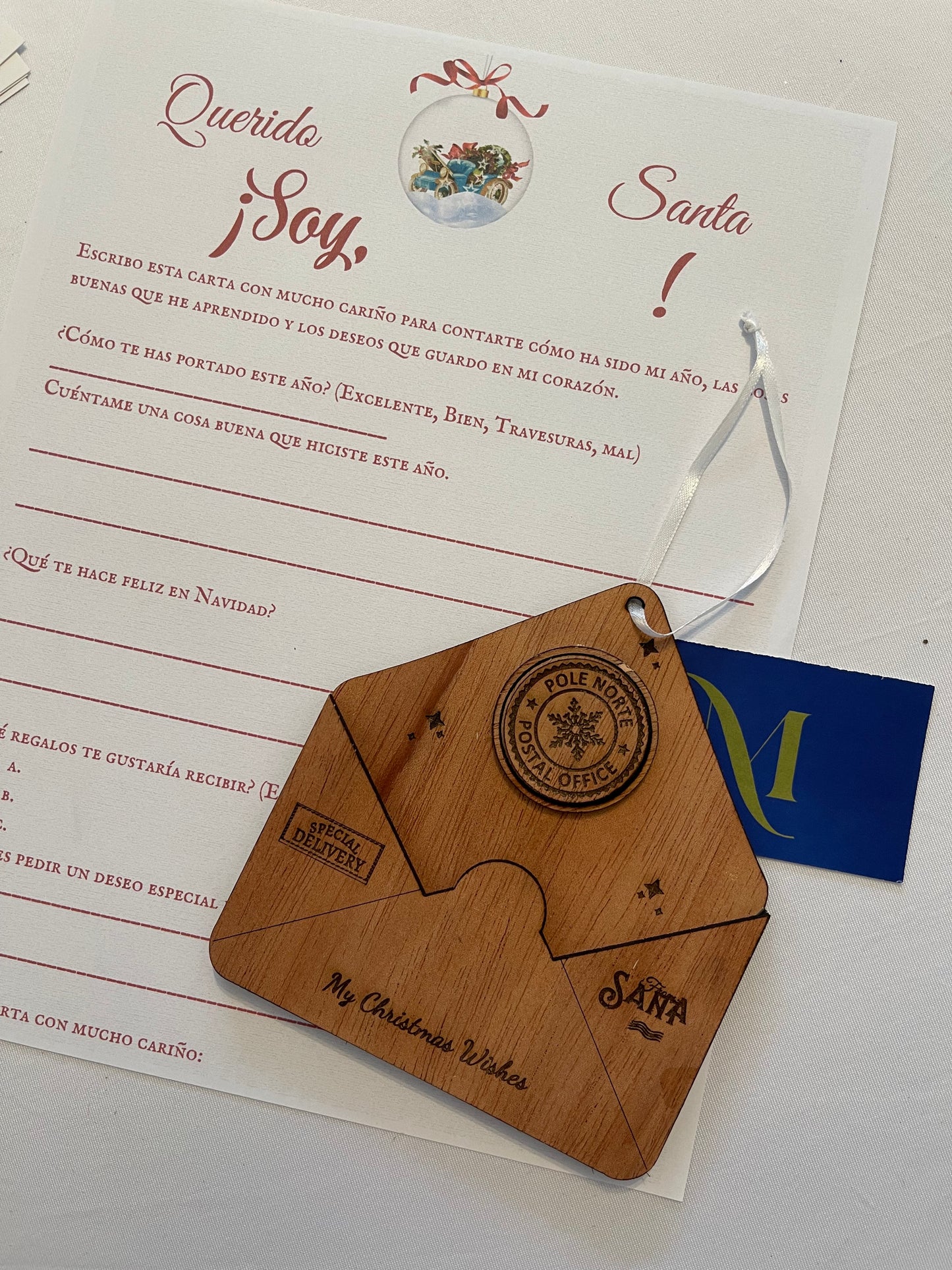 Three Wise Men & Santa Claus Letter Ornament